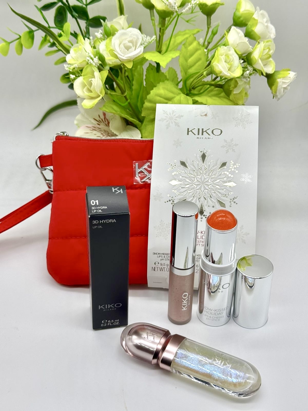 Kit maquiagem lip & cheek lip balm + gloss + blush líquido ed. Limitada Kiko Milano