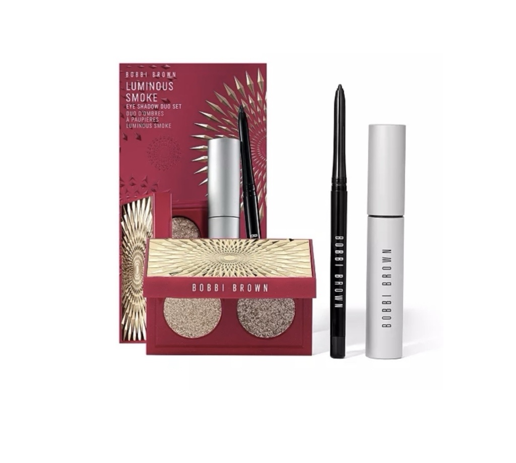 Kit maquiagem mini duo sombras + máscara de olhos + delineador de olho caneta Luminous Smoky Bobby Brown