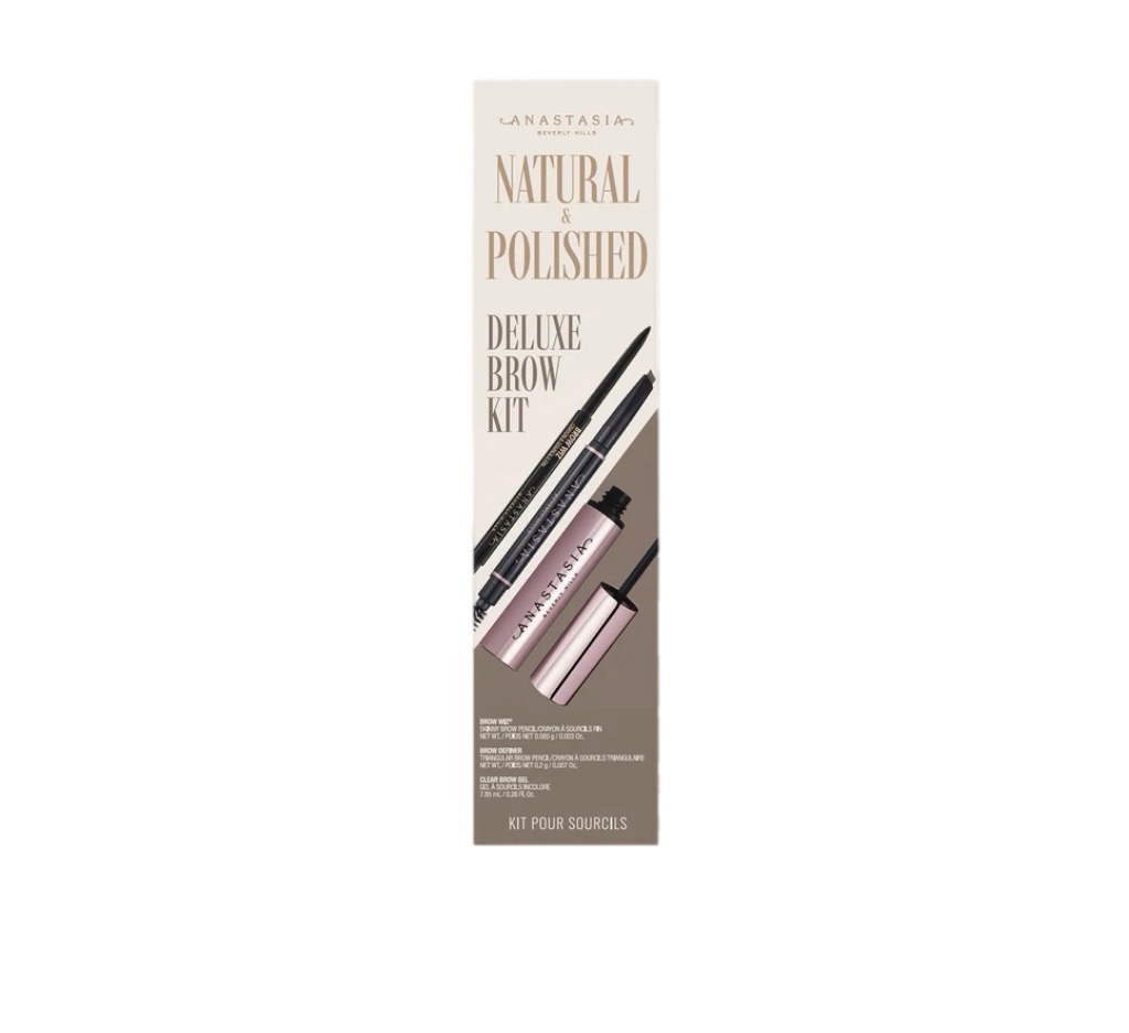 Kit sobrancelhas Deluxe Brow Natural & Polished cor: dark brown Anastasia Beverly Hills