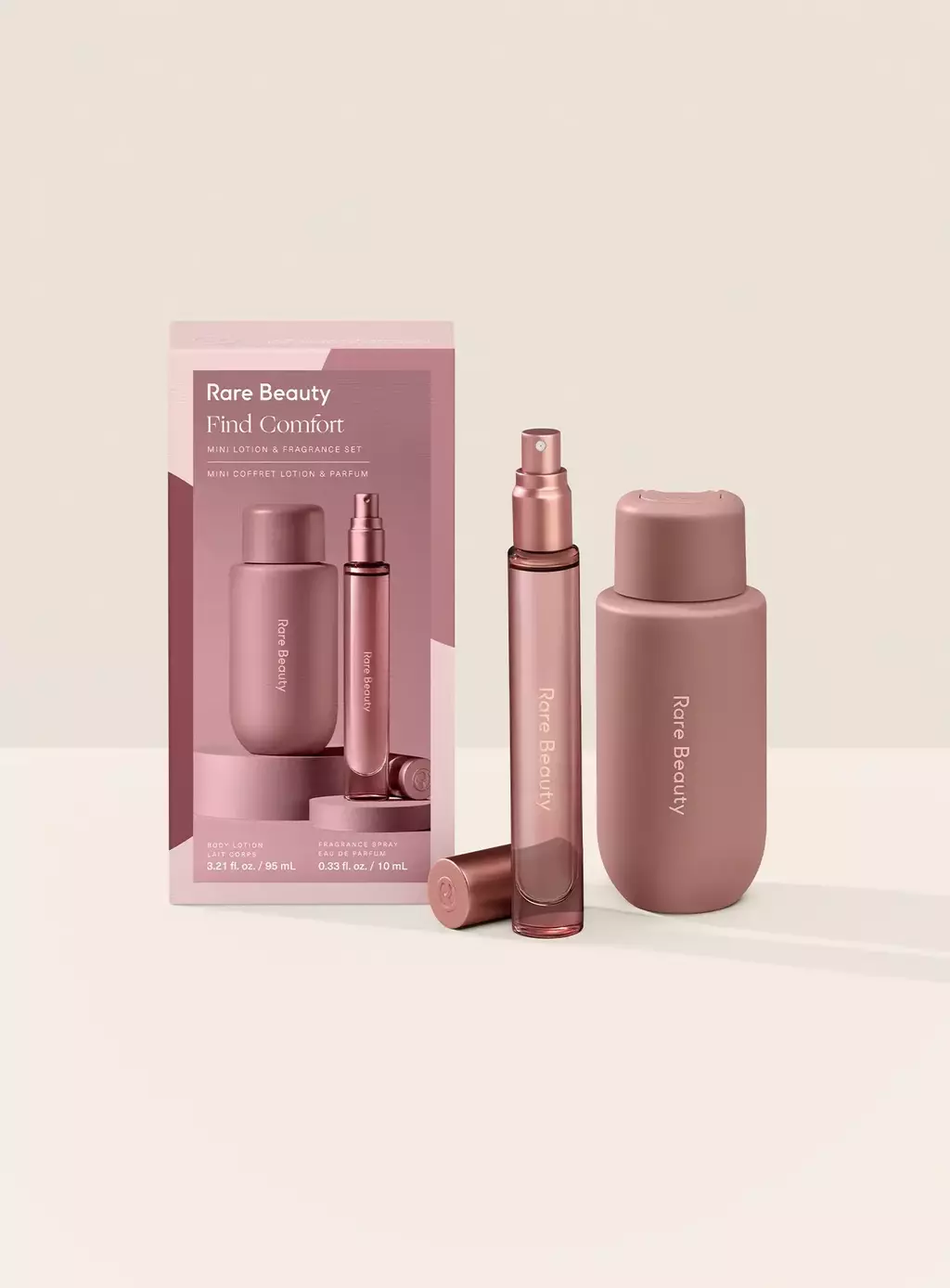 Kit mini loção corporal + perfume Find Confort Rare Beauty  115 ml